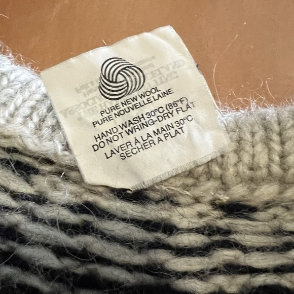 Vintage 1980s Icelandic Lopi Wool Cardigan Hand Knit Nordic Sweater L Womens - Picture 6 of 10